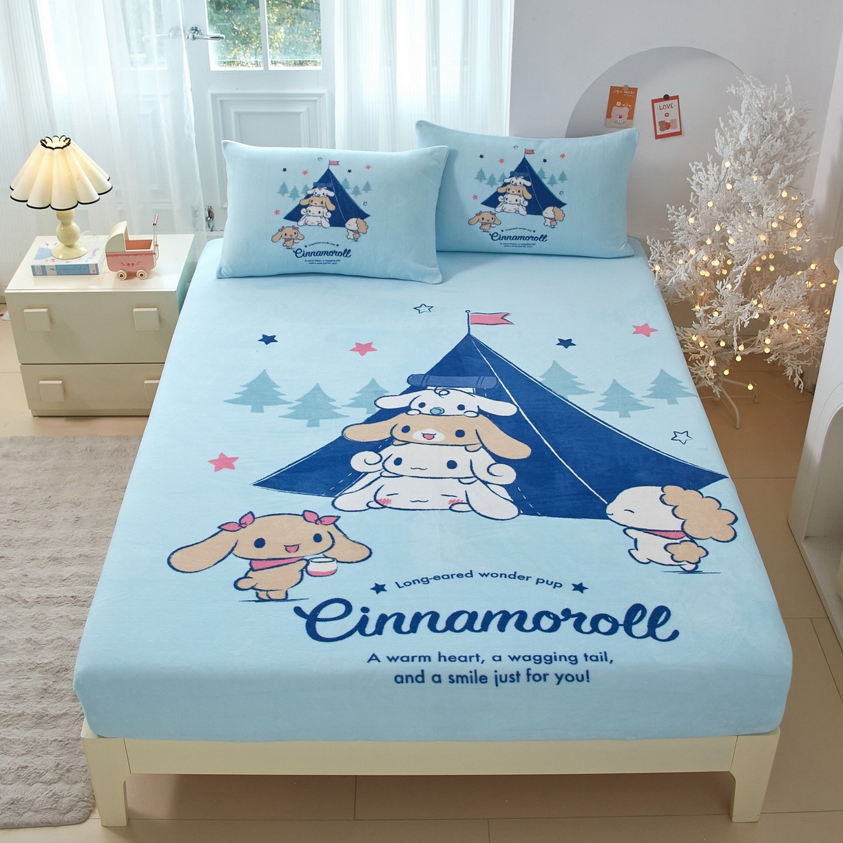 91家纺网 家纺一手货源 找家纺 （总）蘭菲家纺 2025新款三丽欧牛奶绒套件系列单品床笠