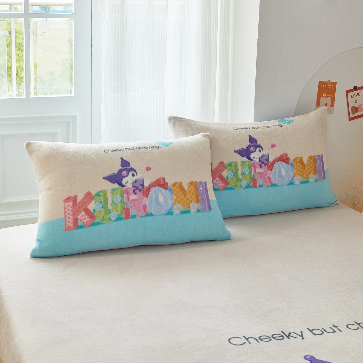 91家纺网 家纺一手货源 找家纺 蘭菲家纺 2025新款三丽欧牛奶绒套件系列单品床笠 快乐小库