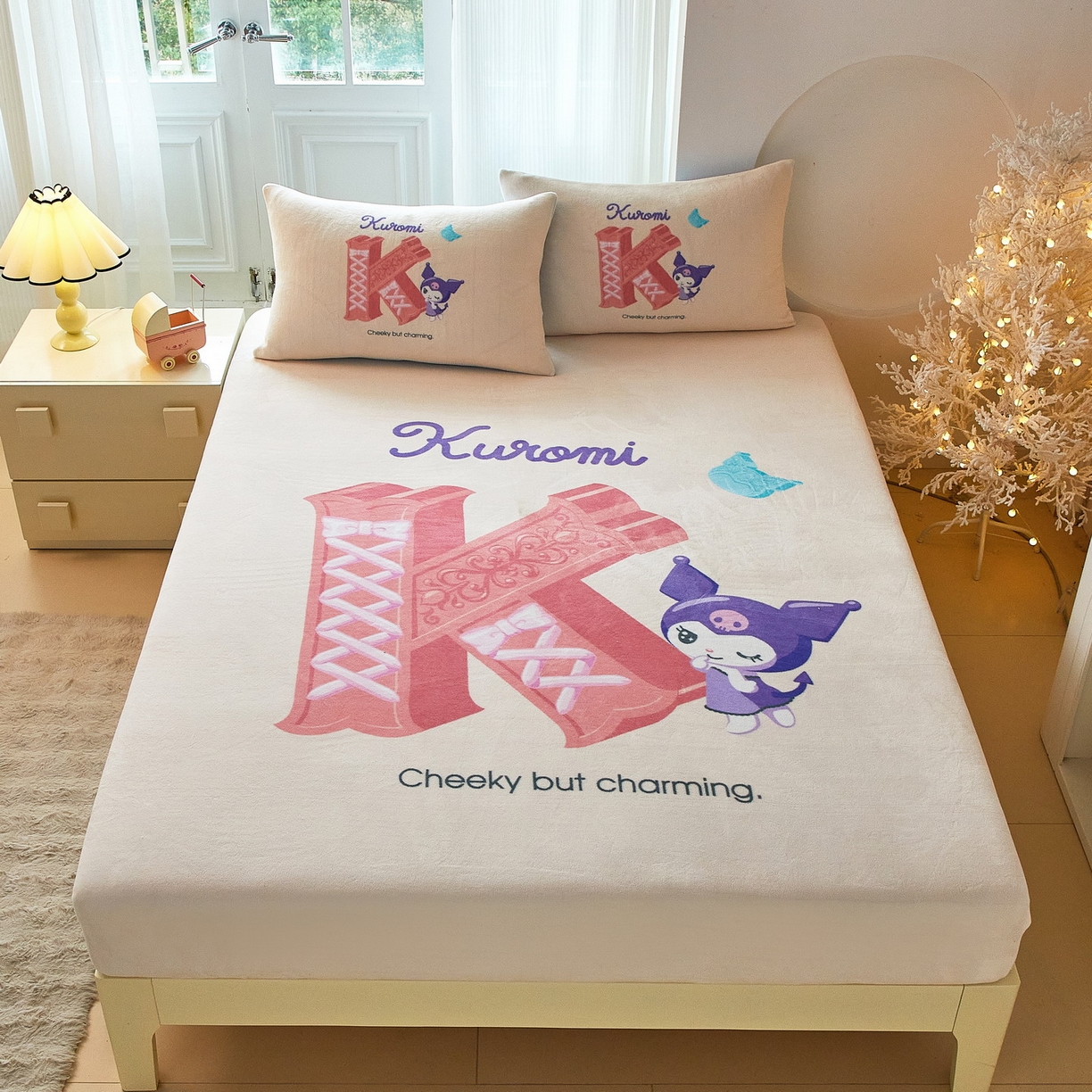 蘭菲家纺 2025新款三丽欧牛奶绒套件系列单品床笠 小库故事