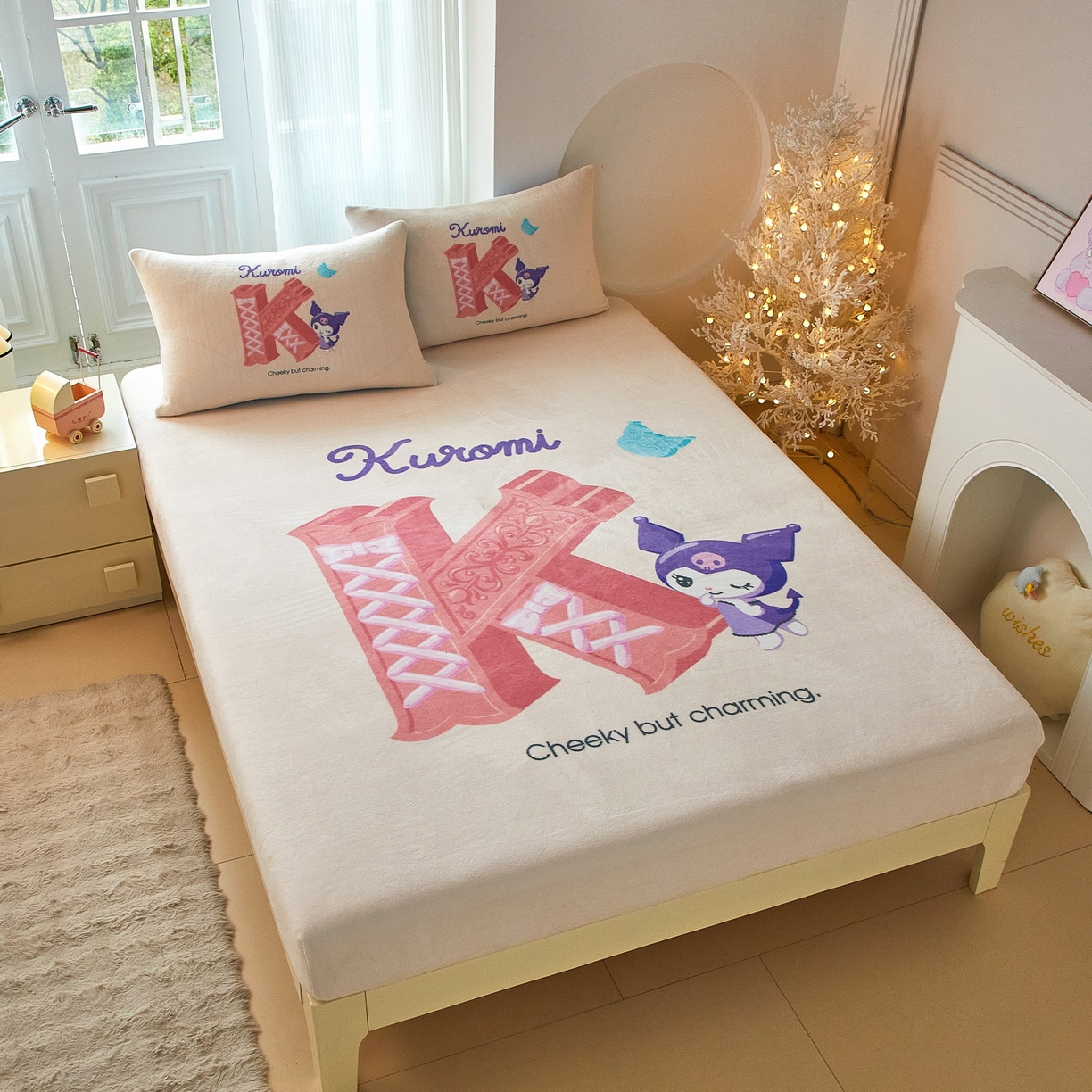 91家纺网 家纺一手货源 找家纺 蘭菲家纺 2025新款三丽欧牛奶绒套件系列单品床笠 小库故事