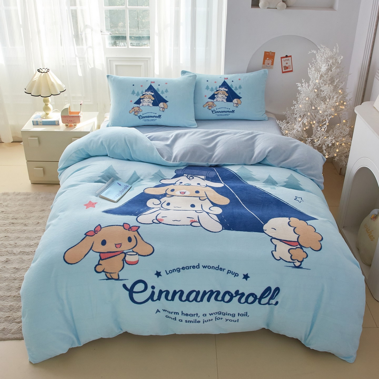 91家纺网 家纺一手货源 找家纺 （总）蘭菲家纺 2025新款三丽欧牛奶绒套件系列四件套