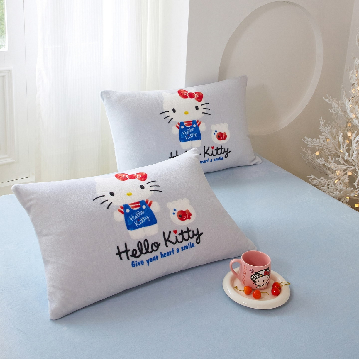 91家纺网 家纺一手货源 找家纺 蘭菲家纺 2025新款三丽欧牛奶绒套件系列四件套 可爱KT