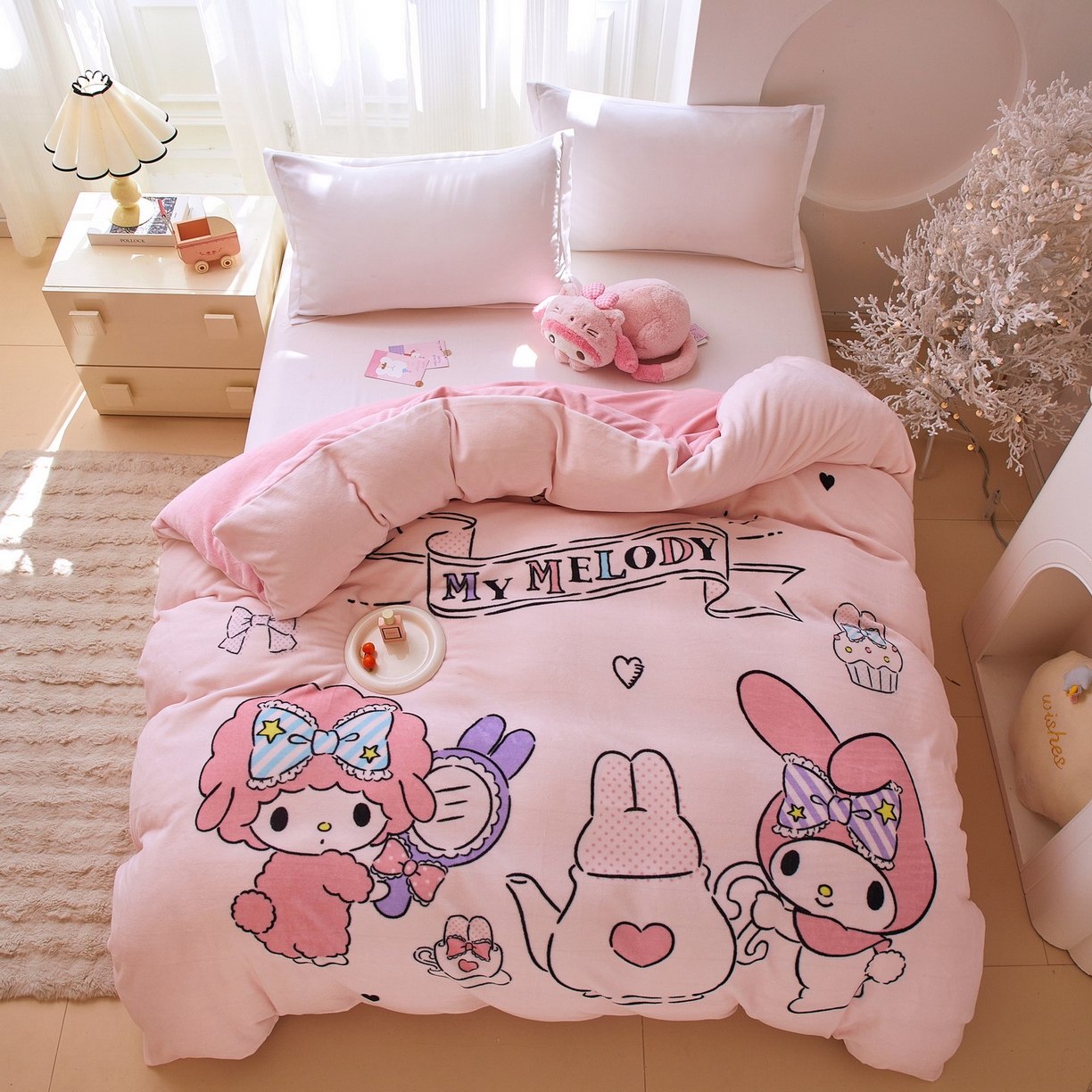 91家纺网 家纺一手货源 找家纺 （总）蘭菲家纺 2025新款三丽欧牛奶绒套件系列单品被套