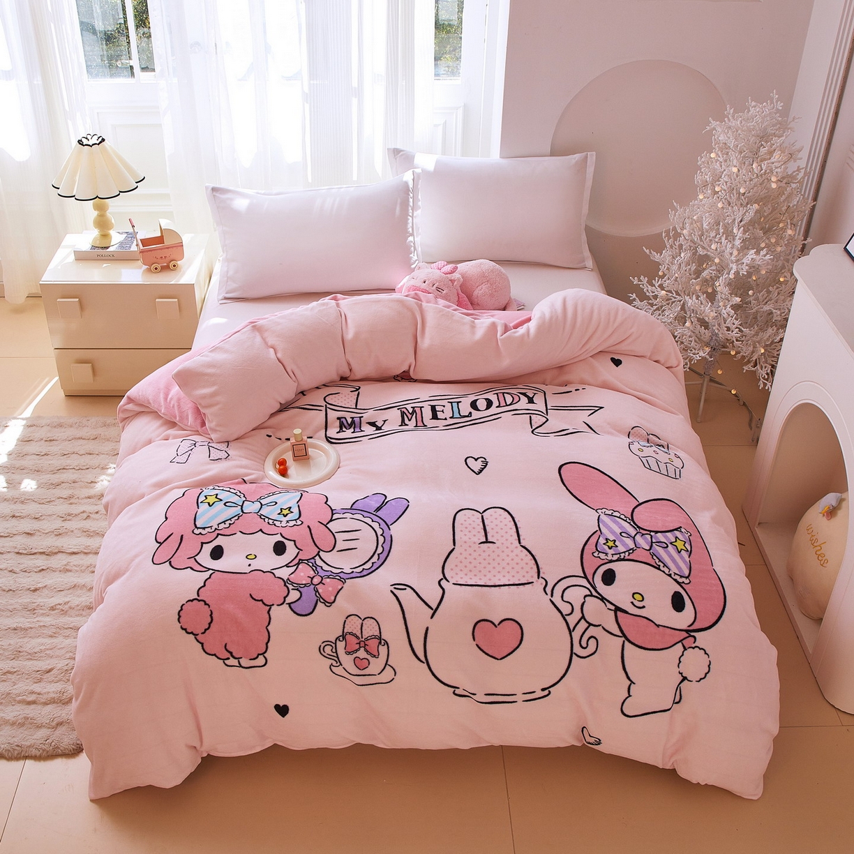 91家纺网 家纺一手货源 找家纺 （总）蘭菲家纺 2025新款三丽欧牛奶绒套件系列单品被套