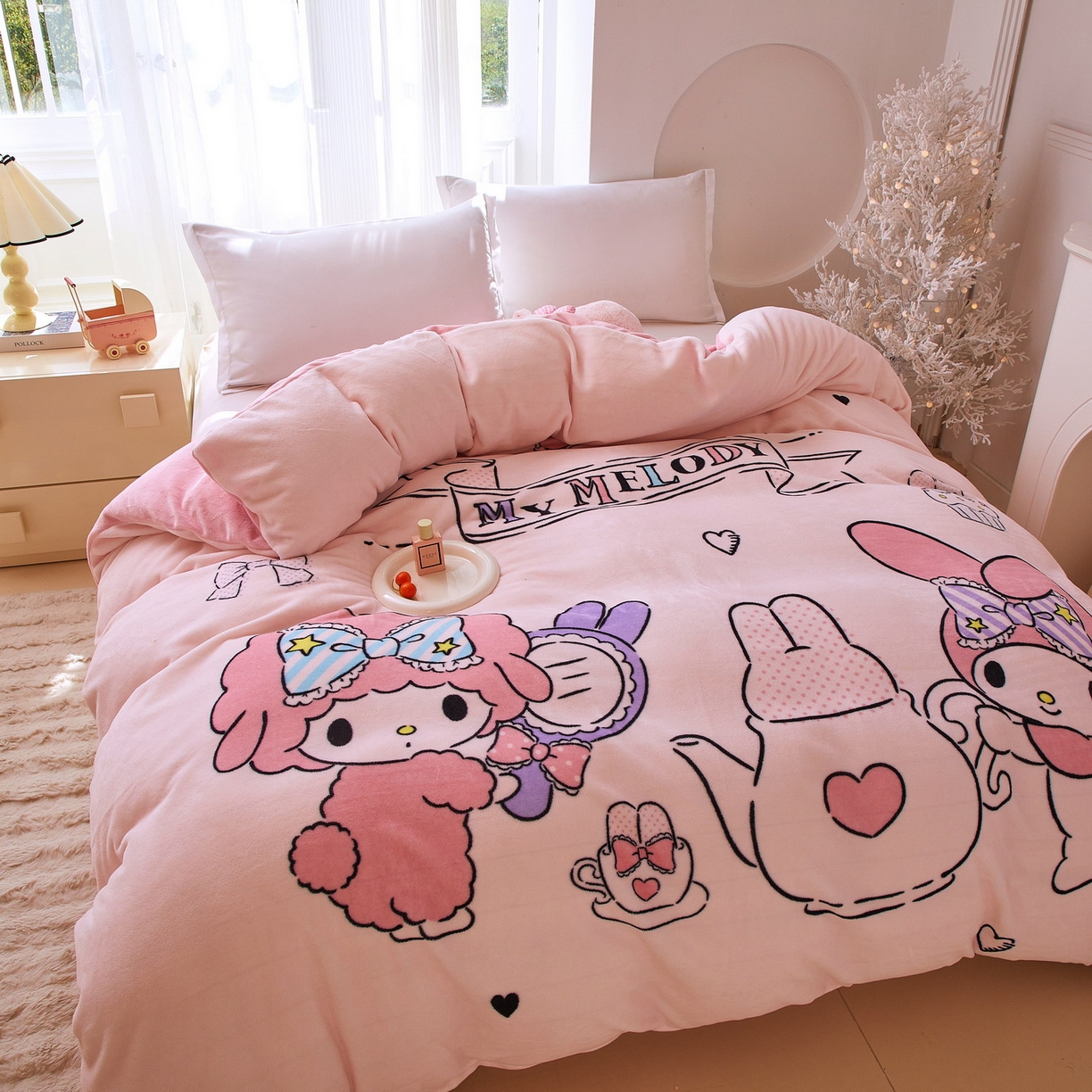 91家纺网 家纺一手货源 找家纺 （总）蘭菲家纺 2025新款三丽欧牛奶绒套件系列单品被套