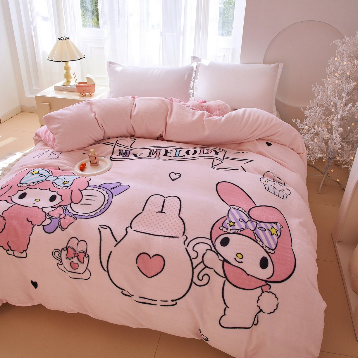 91家纺网 家纺一手货源 找家纺 （总）蘭菲家纺 2025新款三丽欧牛奶绒套件系列单品被套