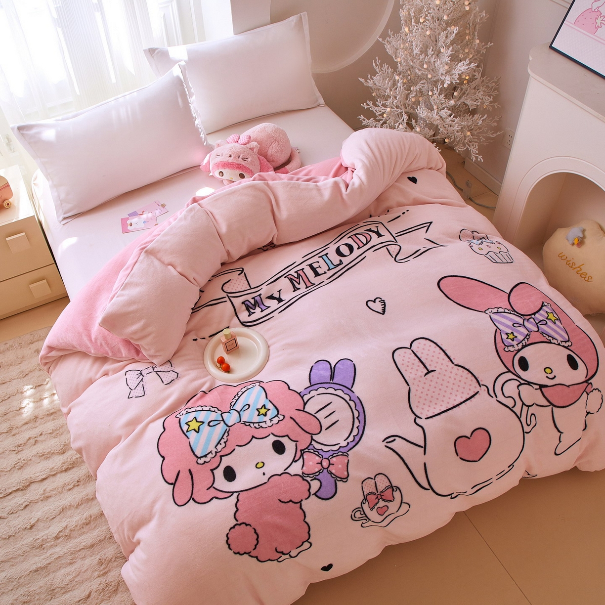 91家纺网 家纺一手货源 找家纺 （总）蘭菲家纺 2025新款三丽欧牛奶绒套件系列单品被套