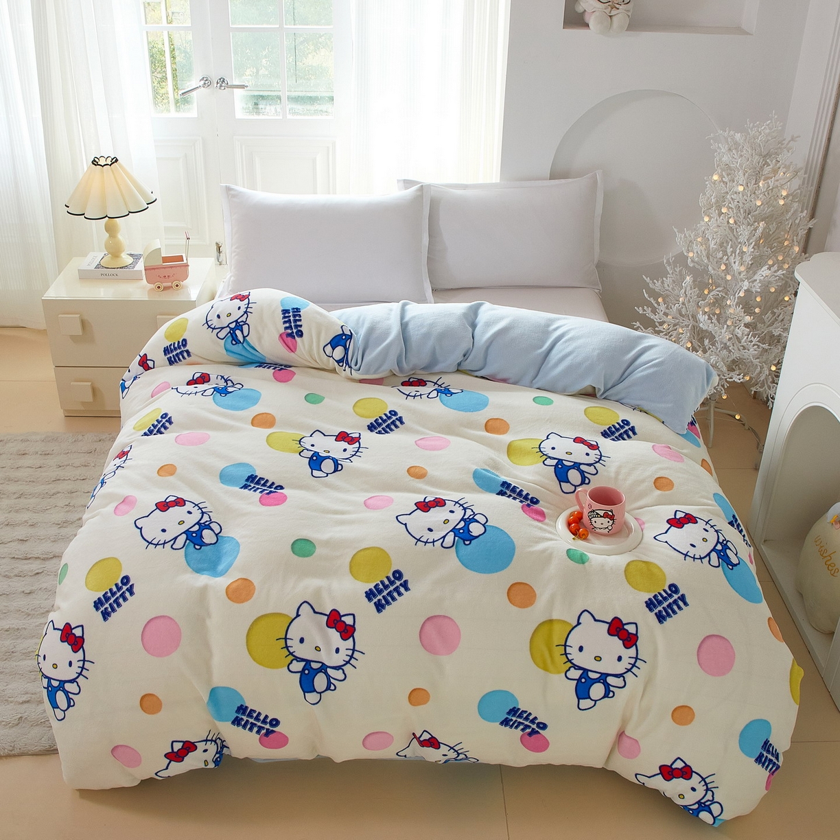 91家纺网 家纺一手货源 找家纺 （总）蘭菲家纺 2025新款三丽欧牛奶绒套件系列单品被套