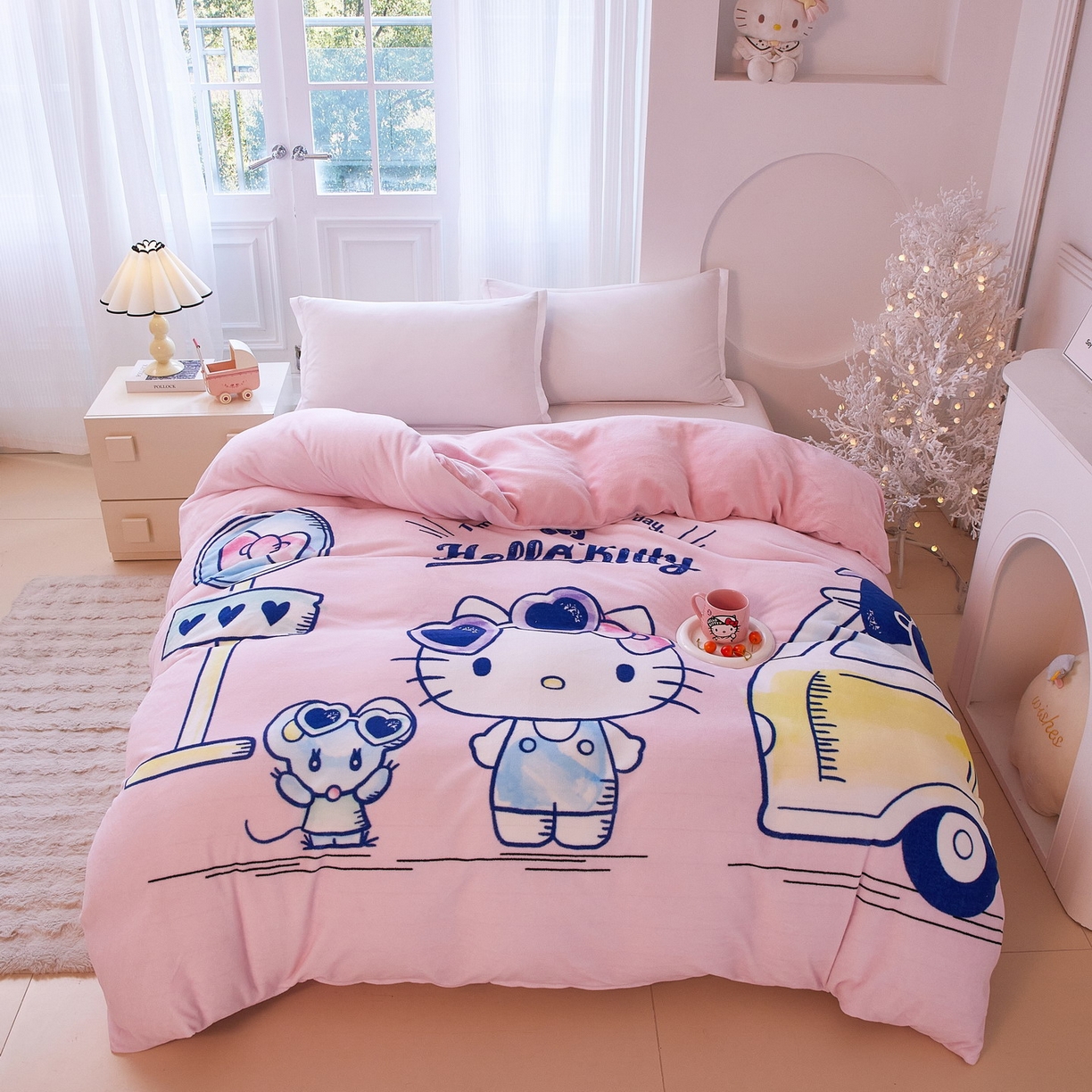 91家纺网 家纺一手货源 找家纺 （总）蘭菲家纺 2025新款三丽欧牛奶绒套件系列单品被套