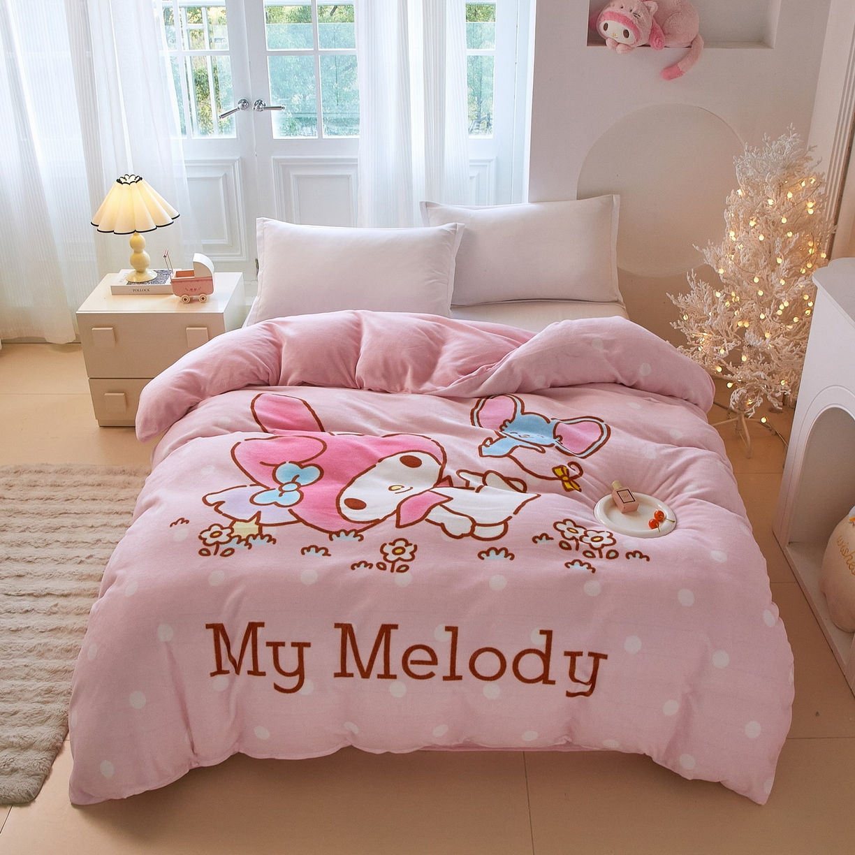 91家纺网 家纺一手货源 找家纺 （总）蘭菲家纺 2025新款三丽欧牛奶绒套件系列单品被套