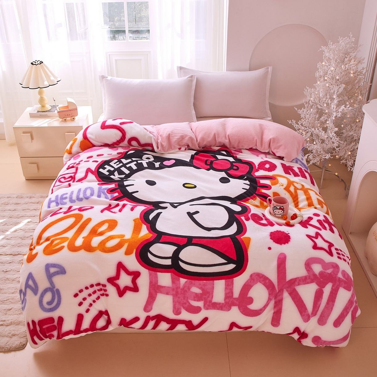 91家纺网 家纺一手货源 找家纺 （总）蘭菲家纺 2025新款三丽欧牛奶绒套件系列单品被套