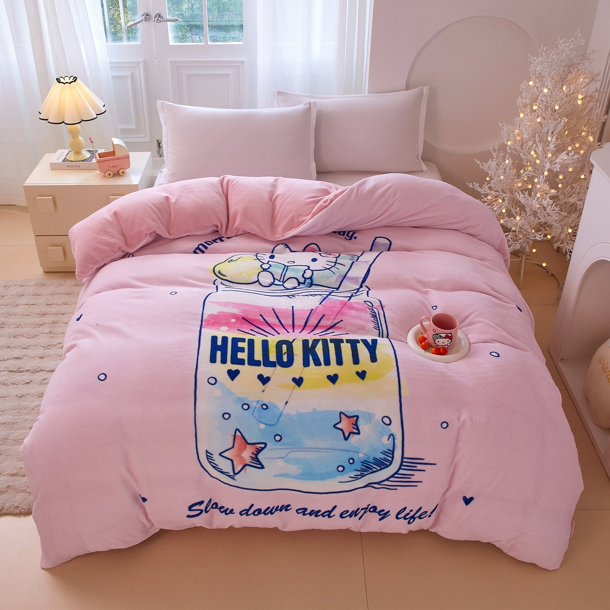 91家纺网 家纺一手货源 找家纺 （总）蘭菲家纺 2025新款三丽欧牛奶绒套件系列单品被套