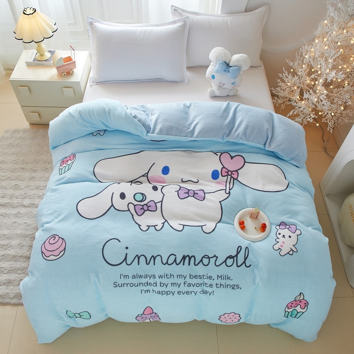 91家纺网 家纺一手货源 找家纺 （总）蘭菲家纺 2025新款三丽欧牛奶绒套件系列单品被套