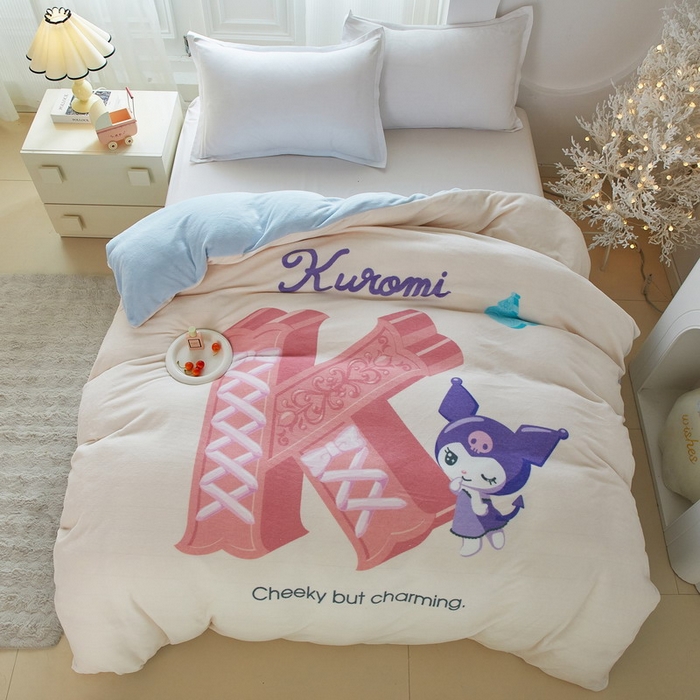 91家纺网 家纺一手货源 找家纺 （总）蘭菲家纺 2025新款三丽欧牛奶绒套件系列单品被套