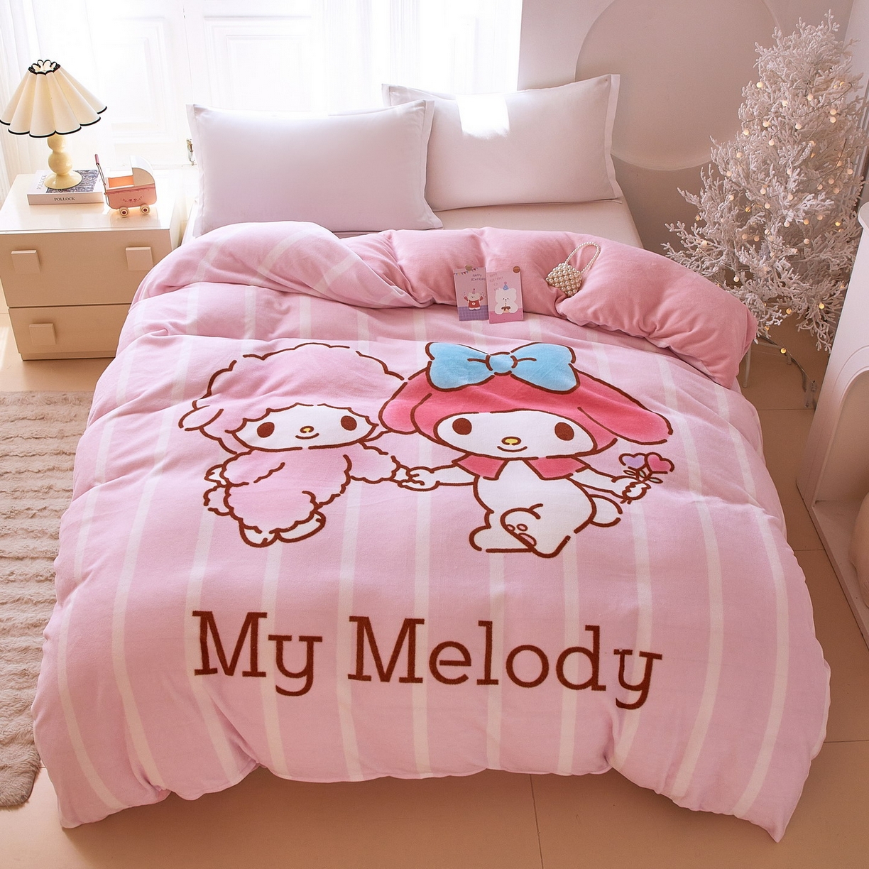 蘭菲家纺 2025新款三丽欧牛奶绒套件系列单品被套 美乐比爱