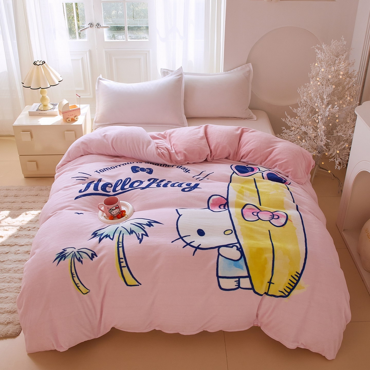 蘭菲家纺 2025新款三丽欧牛奶绒套件系列单品被套 夏日快乐