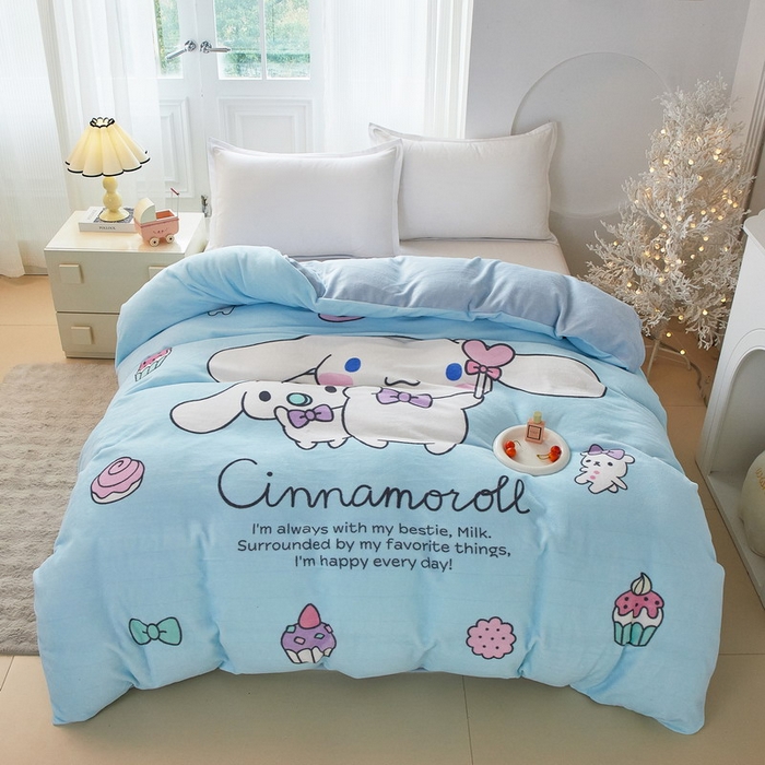 91家纺网 家纺一手货源 找家纺 蘭菲家纺 2025新款三丽欧牛奶绒套件系列单品被套 逛街狗