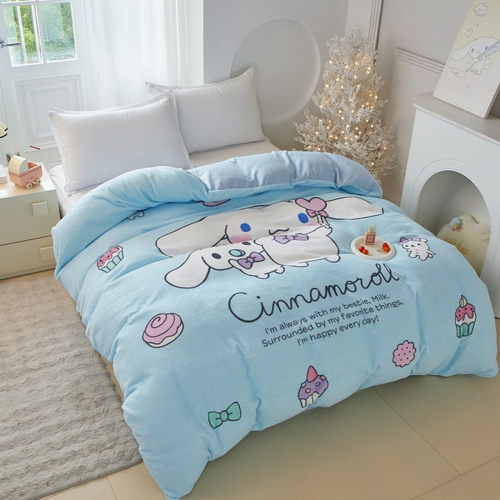 91家纺网 家纺一手货源 找家纺 蘭菲家纺 2025新款三丽欧牛奶绒套件系列单品被套 逛街狗