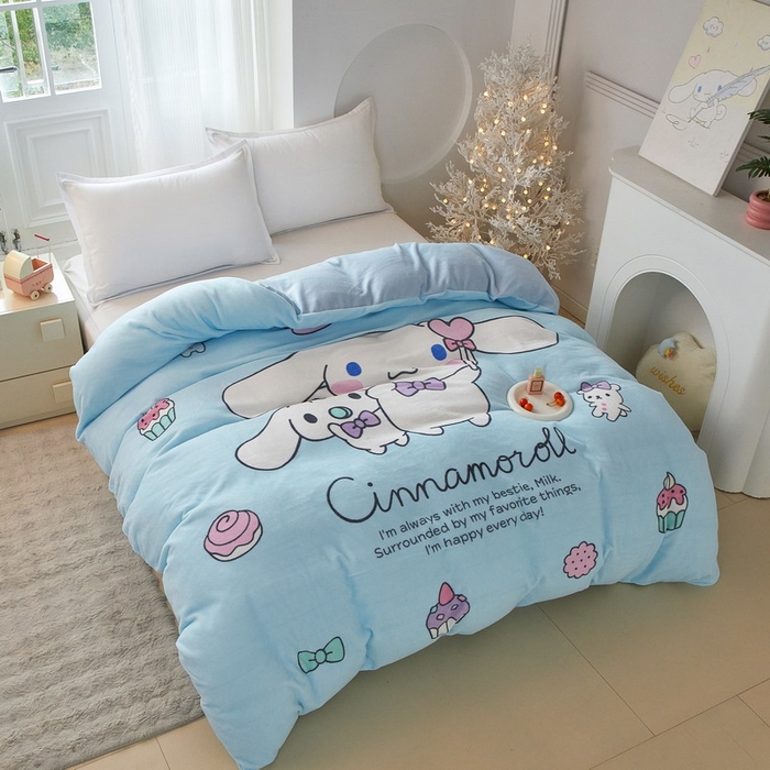 91家纺网 家纺一手货源 找家纺 蘭菲家纺 2025新款三丽欧牛奶绒套件系列单品被套 逛街狗