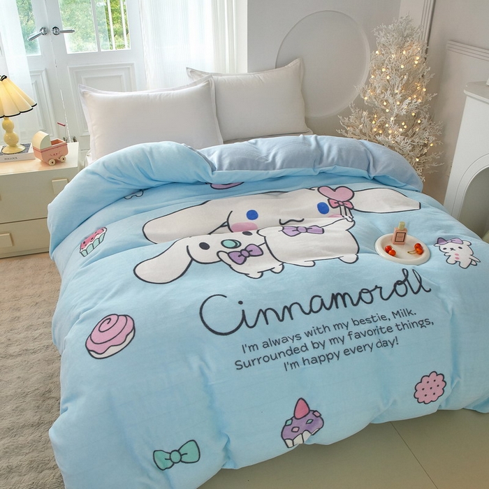 91家纺网 家纺一手货源 找家纺 蘭菲家纺 2025新款三丽欧牛奶绒套件系列单品被套 逛街狗