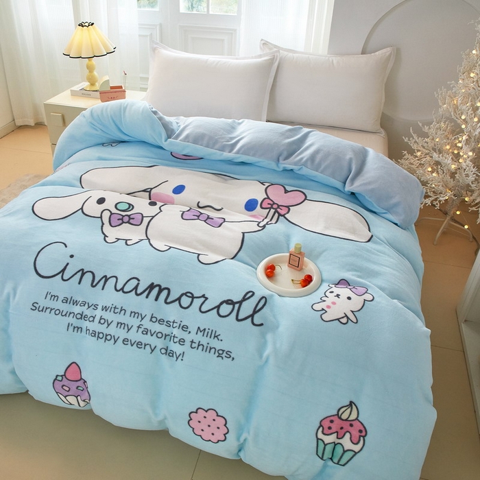 91家纺网 家纺一手货源 找家纺 蘭菲家纺 2025新款三丽欧牛奶绒套件系列单品被套 逛街狗