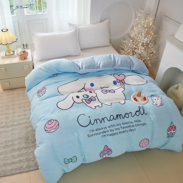 91家纺网 家纺一手货源 找家纺 蘭菲家纺 2025新款三丽欧牛奶绒套件系列单品被套 逛街狗