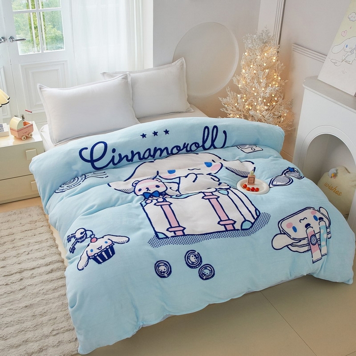 91家纺网 家纺一手货源 找家纺 蘭菲家纺 2025新款三丽欧牛奶绒套件系列单品被套 精致狗狗