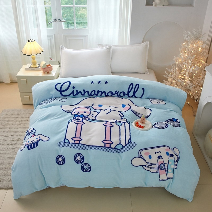 91家纺网 家纺一手货源 找家纺 蘭菲家纺 2025新款三丽欧牛奶绒套件系列单品被套 精致狗狗