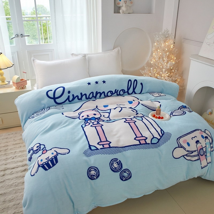 91家纺网 家纺一手货源 找家纺 蘭菲家纺 2025新款三丽欧牛奶绒套件系列单品被套 精致狗狗