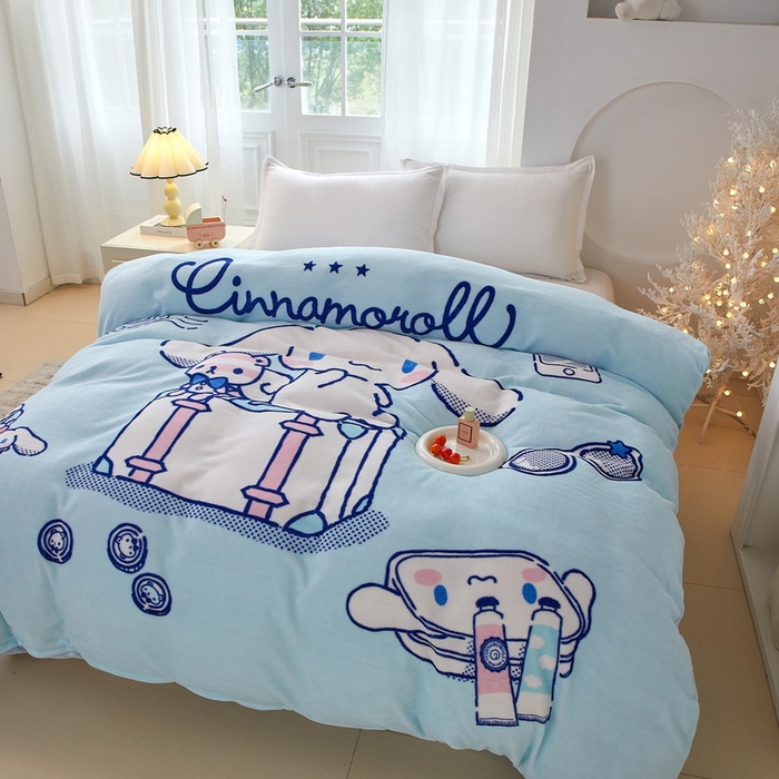 91家纺网 家纺一手货源 找家纺 蘭菲家纺 2025新款三丽欧牛奶绒套件系列单品被套 精致狗狗