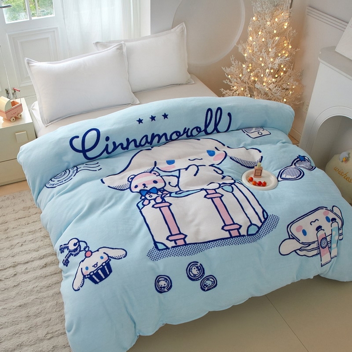 91家纺网 家纺一手货源 找家纺 蘭菲家纺 2025新款三丽欧牛奶绒套件系列单品被套 精致狗狗