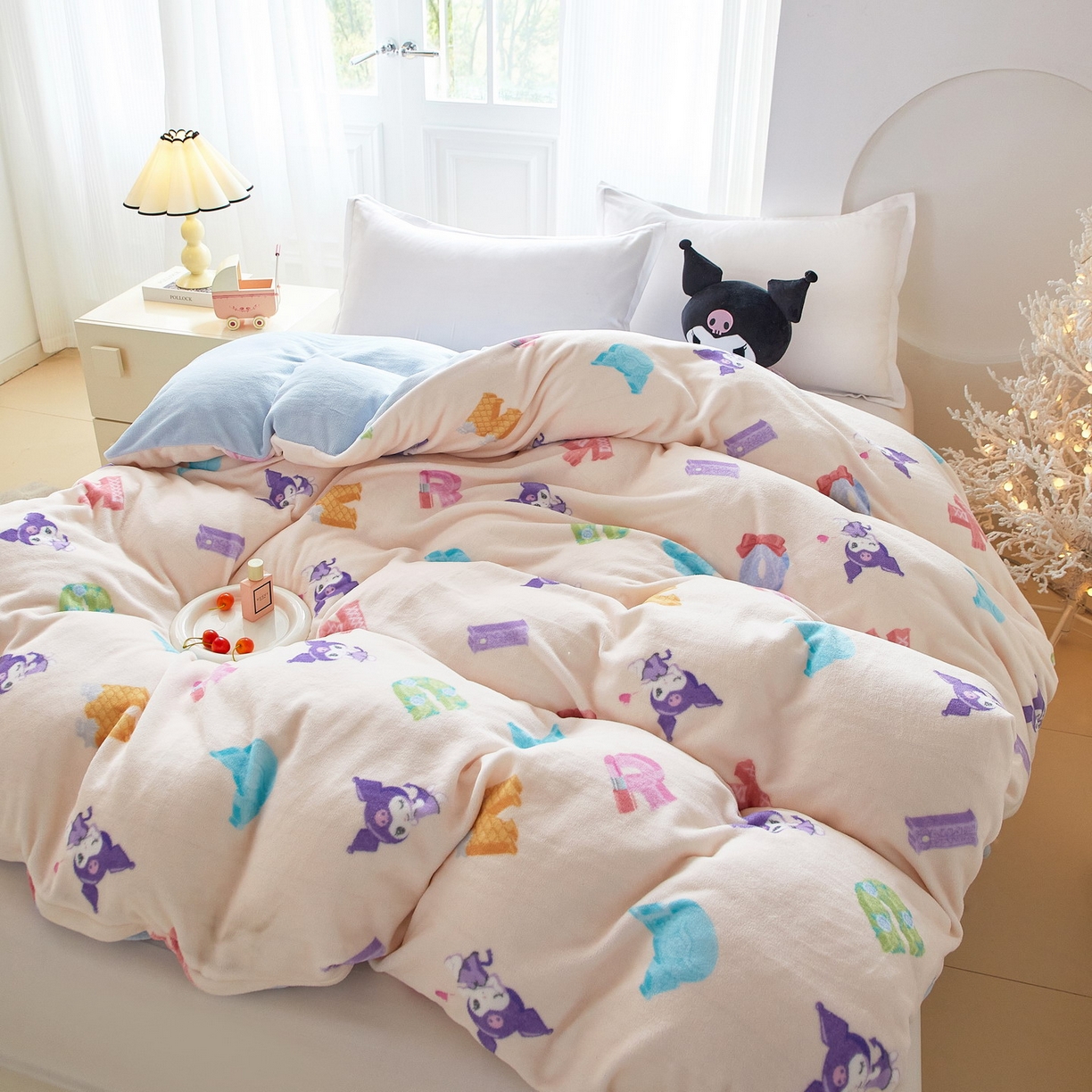 91家纺网 家纺一手货源 找家纺 蘭菲家纺 2025新款三丽欧牛奶绒套件系列单品被套 小库儿