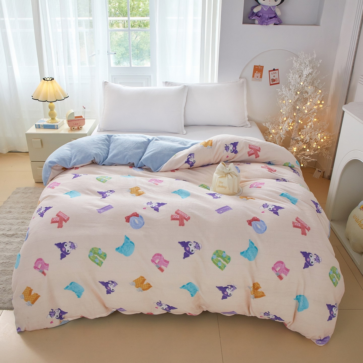 91家纺网 家纺一手货源 找家纺 蘭菲家纺 2025新款三丽欧牛奶绒套件系列单品被套 小库儿