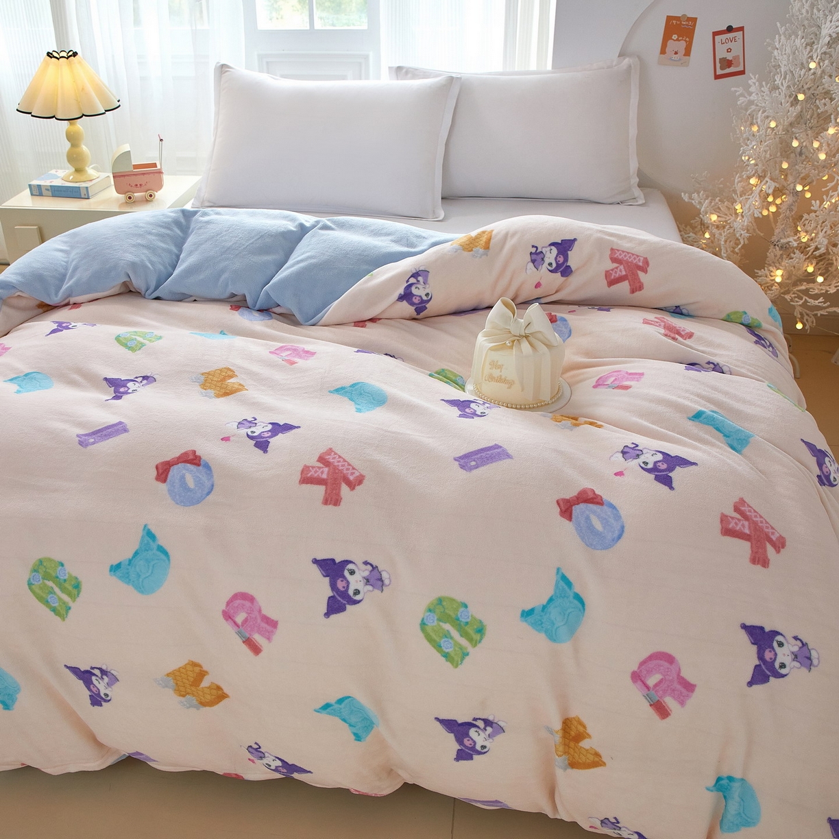 91家纺网 家纺一手货源 找家纺 蘭菲家纺 2025新款三丽欧牛奶绒套件系列单品被套 小库儿