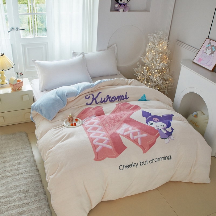 91家纺网 家纺一手货源 找家纺 蘭菲家纺 2025新款三丽欧牛奶绒套件系列单品被套 小库故事