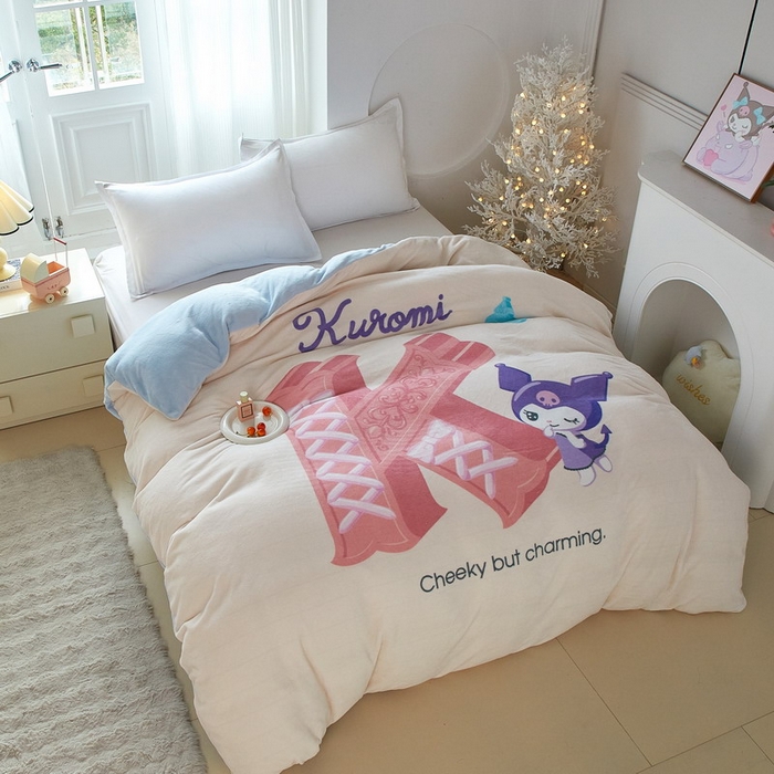 91家纺网 家纺一手货源 找家纺 蘭菲家纺 2025新款三丽欧牛奶绒套件系列单品被套 小库故事