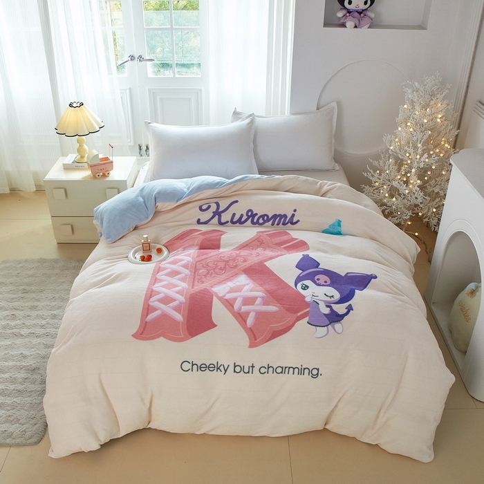 91家纺网 家纺一手货源 找家纺 蘭菲家纺 2025新款三丽欧牛奶绒套件系列单品被套 小库故事