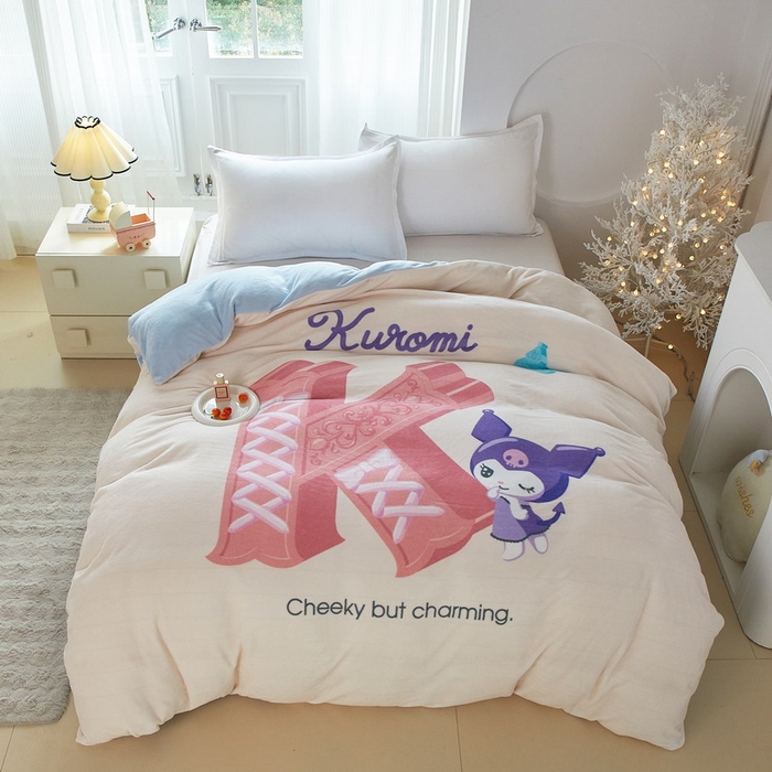 91家纺网 家纺一手货源 找家纺 蘭菲家纺 2025新款三丽欧牛奶绒套件系列单品被套 小库故事