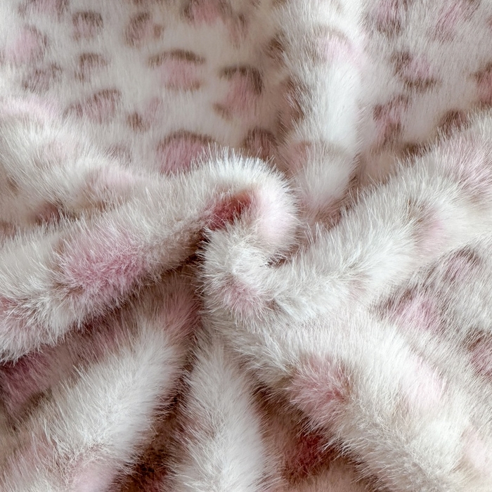 91家纺网 家纺一手货源 找家纺 大米家居 2025新款十斤重高低毛豹纹韩版蕾丝仿水貂绒四件套-豹纹系列 豹纹-藕粉