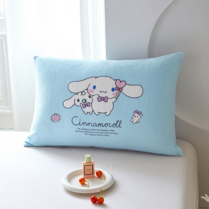 91家纺网 家纺一手货源 找家纺 蘭菲家纺 2025新款三丽欧牛奶绒套件系列单品枕套 逛街狗