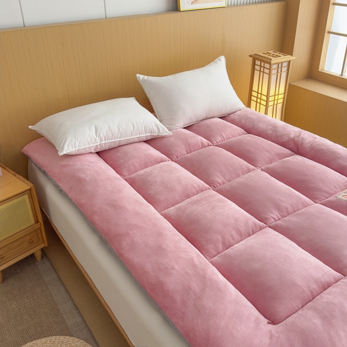 91家纺网 家纺一手货源 找家纺 （总）芙绣家纺 2025秋冬幸运小狗刺绣高克重牛奶绒夹棉软床垫床褥子加厚保暖