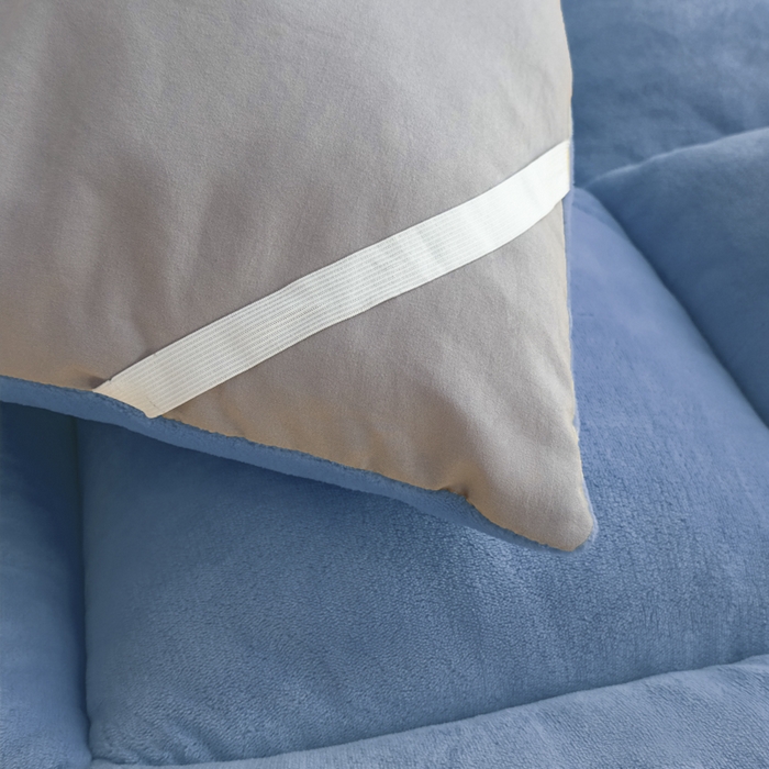 91家纺网 家纺一手货源 找家纺 芙绣家纺 2025秋冬幸运小狗刺绣高克重牛奶绒夹棉软床垫床褥子加厚保暖 幸运小狗-蓝