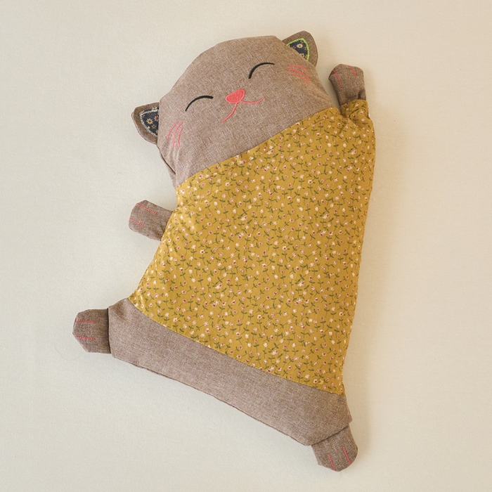 明星枕业 2025新款日系荞麦枕纯棉招财猫荞麦皮枕头枕芯儿童卡通学生护颈椎可拆洗 招财猫-黄