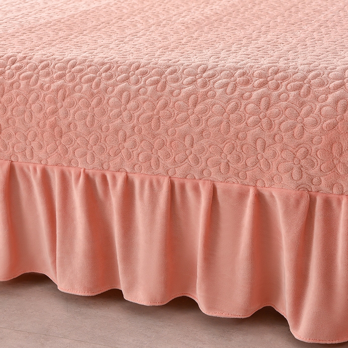 91家纺网 家纺一手货源 找家纺 （总）静缘分 2025新款简约纯色系牛奶绒花边四件套