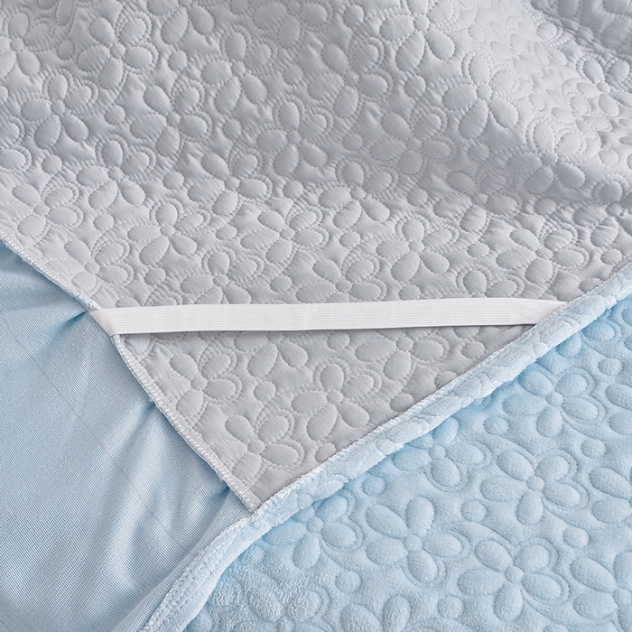 91家纺网 家纺一手货源 找家纺 静缘分 2025新款简约纯色系牛奶绒花边四件套 天蓝