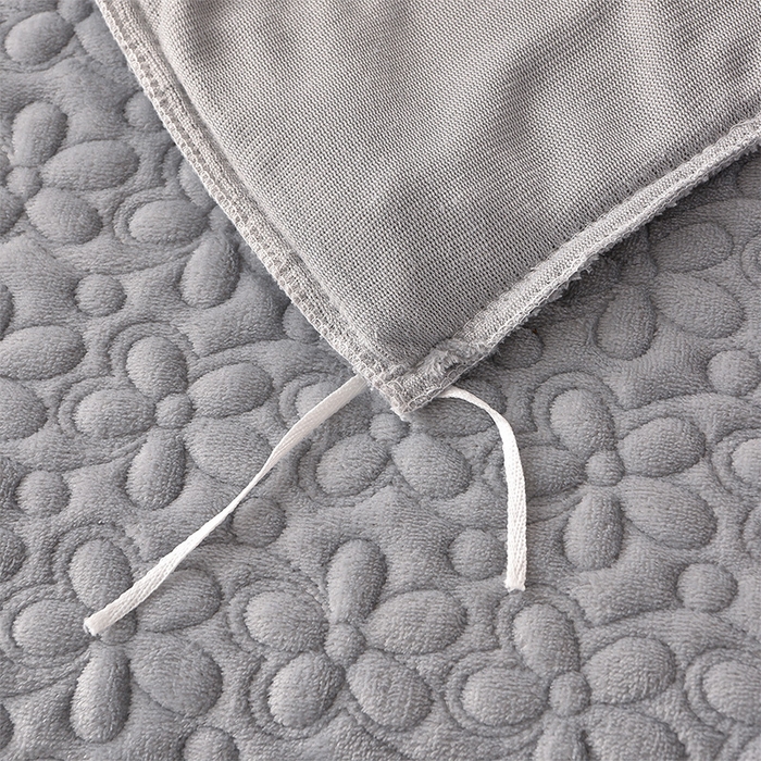 91家纺网 家纺一手货源 找家纺 静缘分 2025新款简约纯色系牛奶绒花边四件套 雅灰