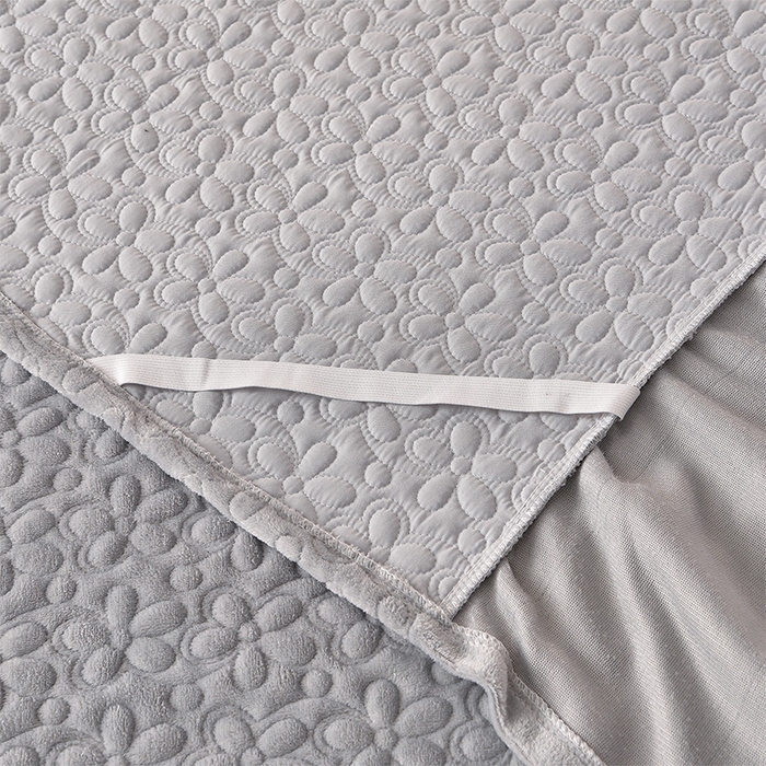 91家纺网 家纺一手货源 找家纺 静缘分 2025新款简约纯色系牛奶绒花边四件套 雅灰