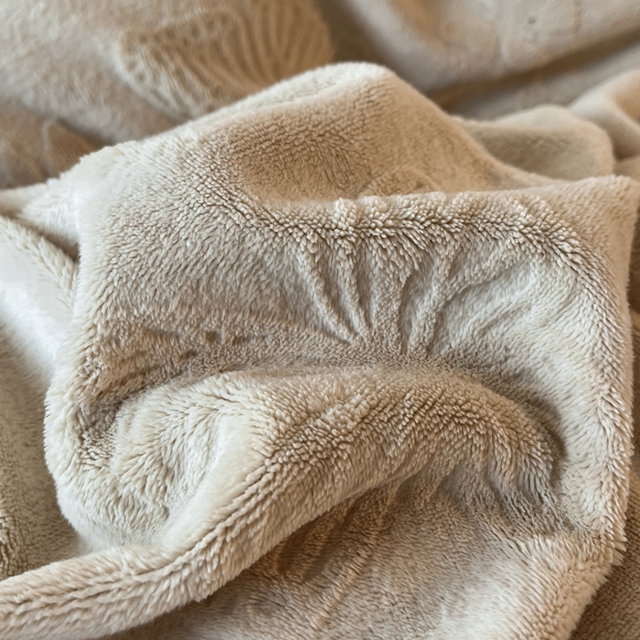 91家纺网 家纺一手货源 找家纺 （总）子曰 2025新款雕花加厚牛奶绒宽边工艺款四件套-小香风