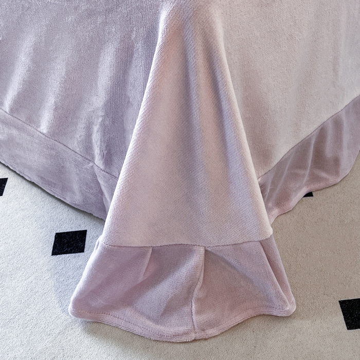 91家纺网 家纺一手货源 找家纺 子曰 2025新款雕花加厚牛奶绒宽边工艺款四件套-小香风 小香风-紫