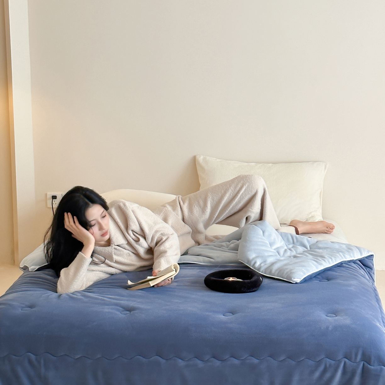 91家纺网 家纺一手货源 找家纺 （总）三味舒屋 2025新款舒芙蕾双面云丝绒懒人被（所有券叠加后不低于198/248元）